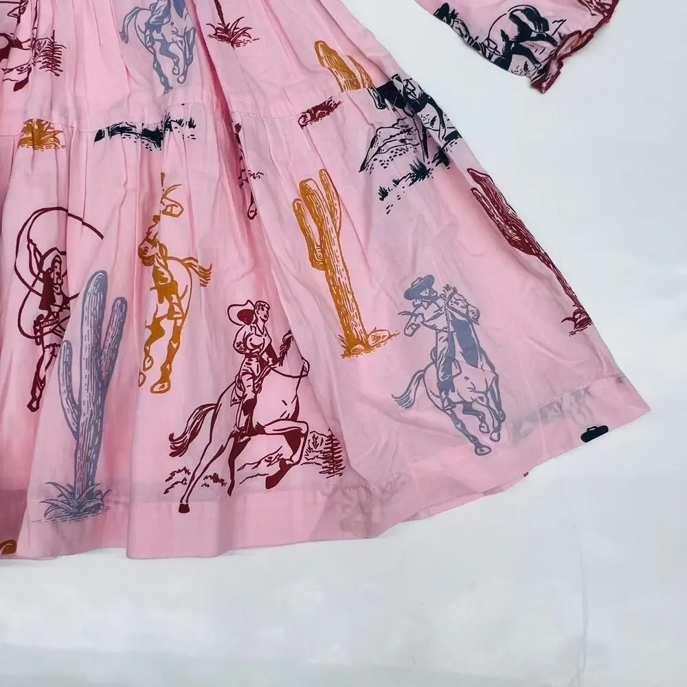 NWT Pink Chicken 5Y Charlie Dress in Pink Cowgirls